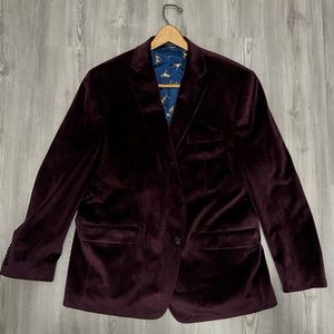Lauren Ralf Lauren burgundy men’s velvet blazer 44R